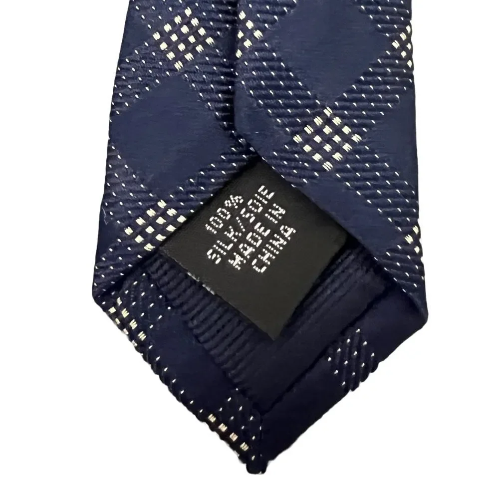 Michael Kors 100% Silk Designer Tie‎ Blue Plaid Business Casual Preppy Necktie